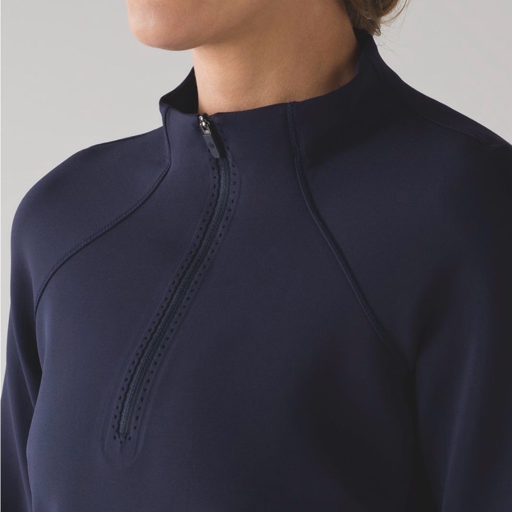 Lululemon Athletica kicking asphalt Navy Half-Zip - Picture 2 of 6